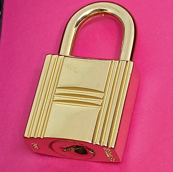 * vintage Hermes Cadena gold tone padlock #100 - Picture 1 of 4